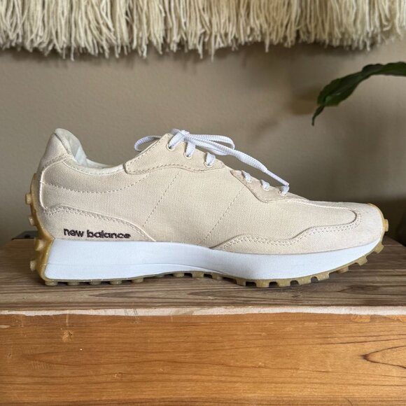 New Balance 327 Linen Sea Salt Gum Sole Low Chunky Sneaker Shoe Size 9.5 - Picture 7 of 17